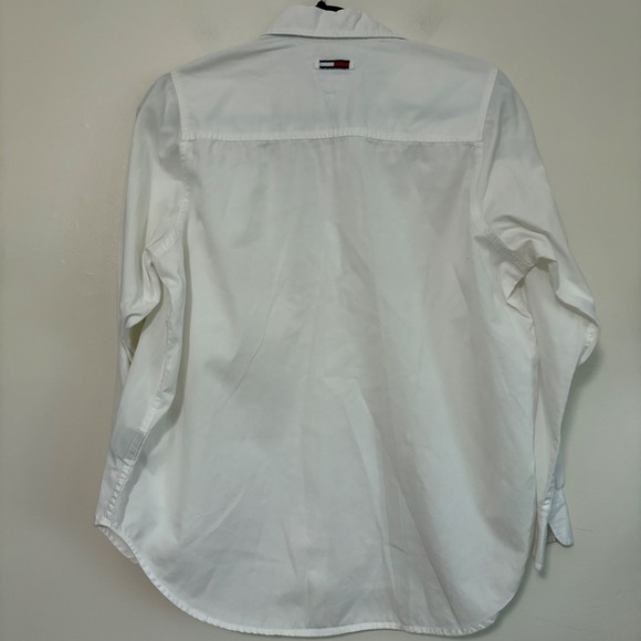Tommy Jeans VTG Women's White Button Down Shirt Classic Logo Pocket Size S - Picture 4 of 4